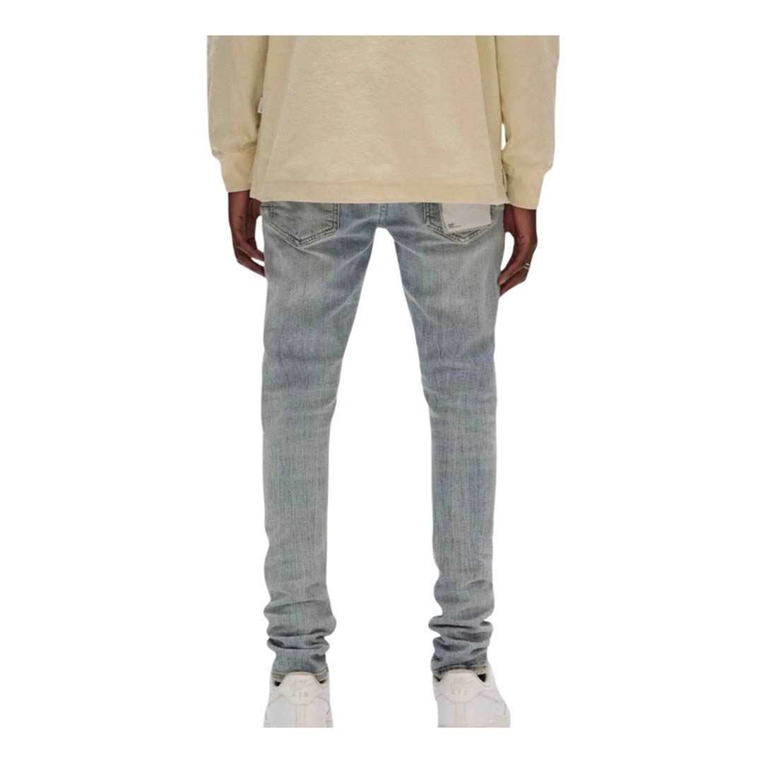 Purple Brand Drop Fit Midrise Tapered Leg Lt Indigo Jeans Indigo