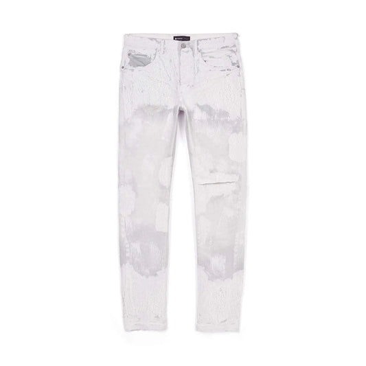 PURPLE BRAND Faded Ecru Crackle Jeans