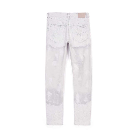 PURPLE BRAND Faded Ecru Crackle Jeans