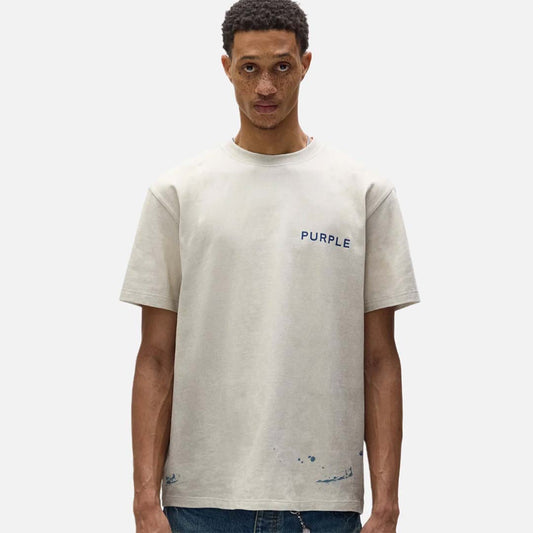 Purple Brand Wordmark Tee Khaki Blue