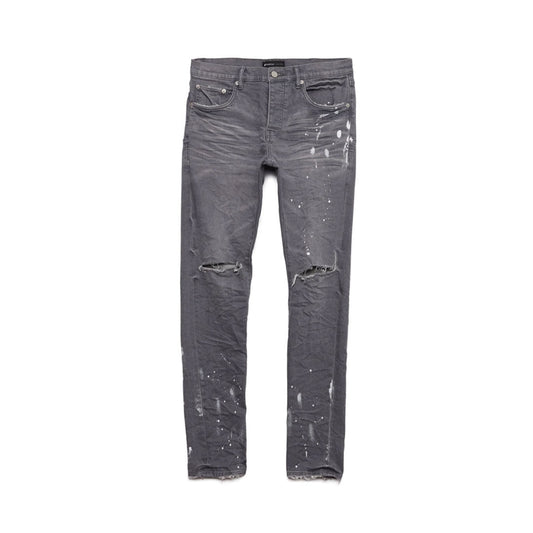 PURPLE BRAND Worn Grey Knee Slit Jeans