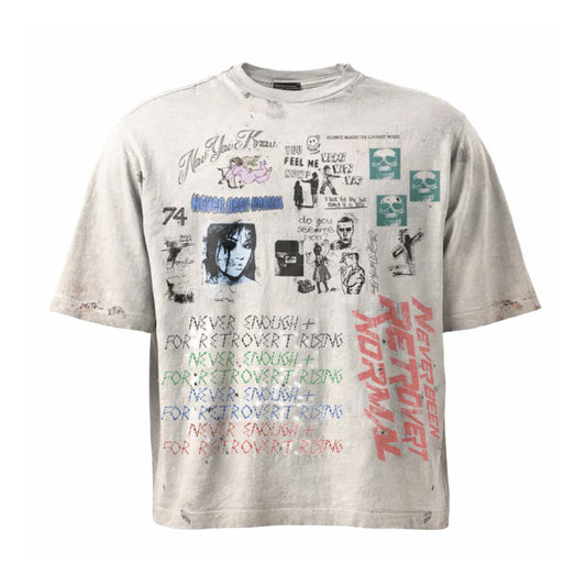 Retrovert Rhinestone Never Enough Tee White