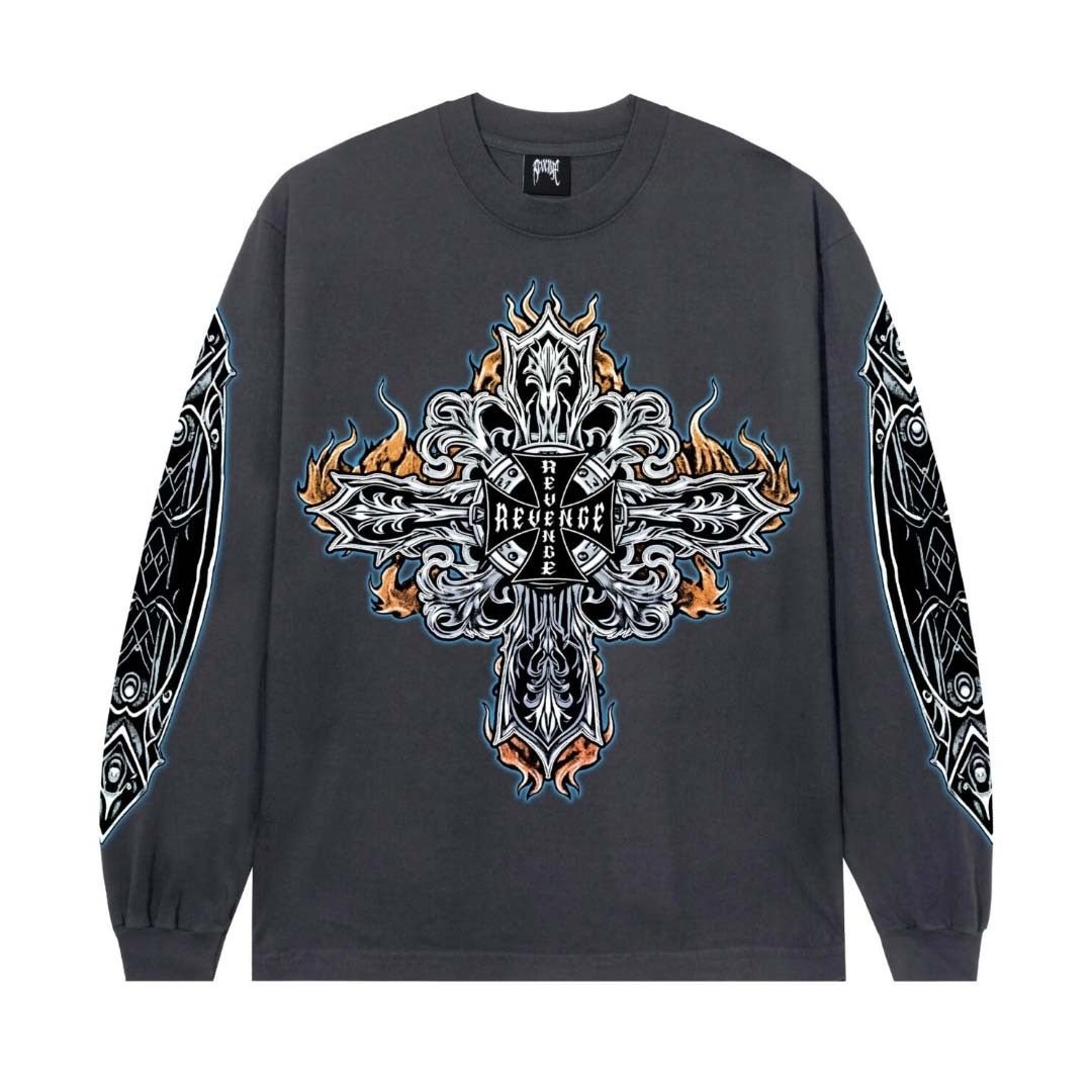 Revenge Ironcrest Vintage Black Long Sleeve Tee