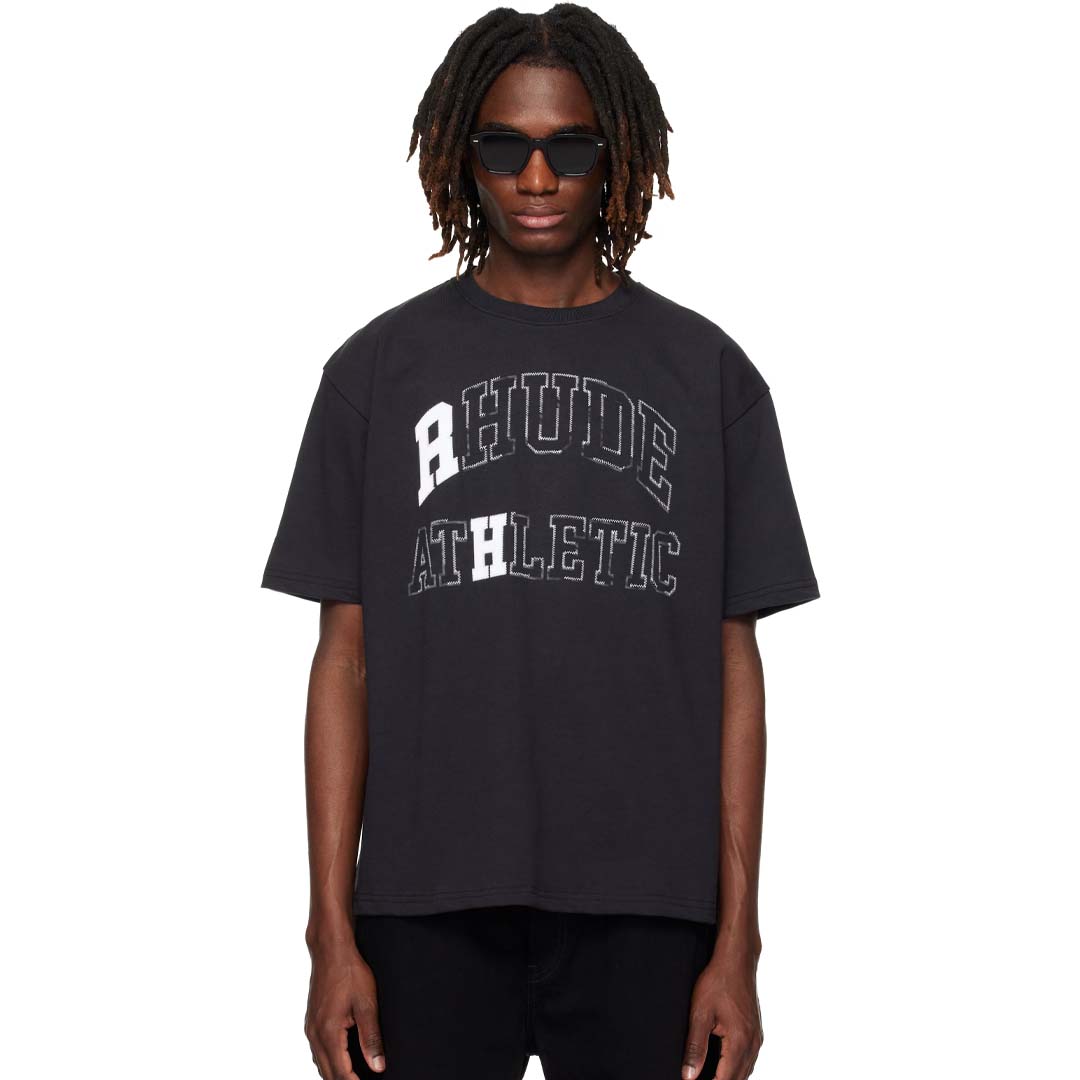Rhude Athletic Tee Vintage Black White