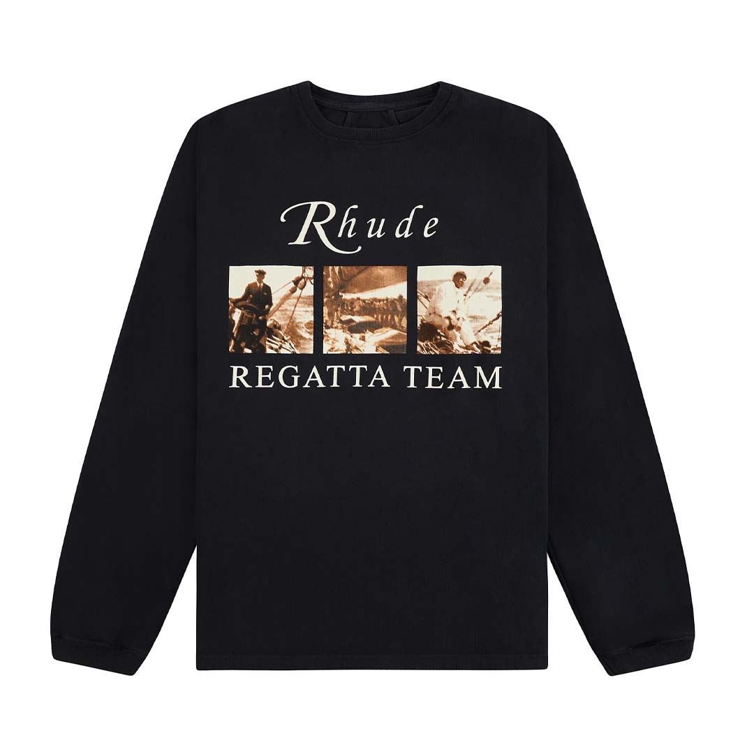 Rhude USVI Regatta Tour Tee Long Sleeve Vintage Black