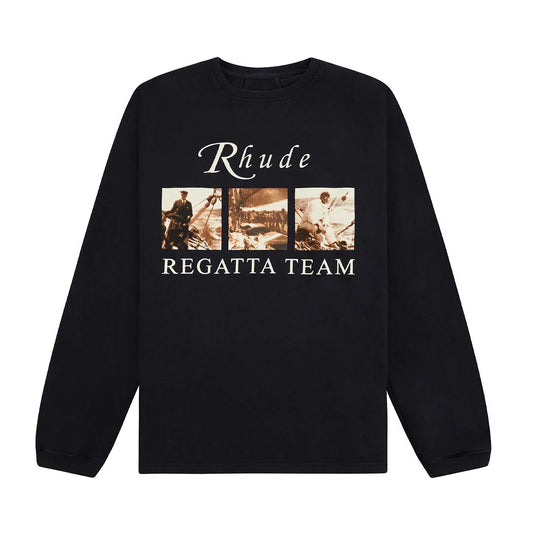 Rhude USVI Regatta Tour Tee Long Sleeve Vintage Black