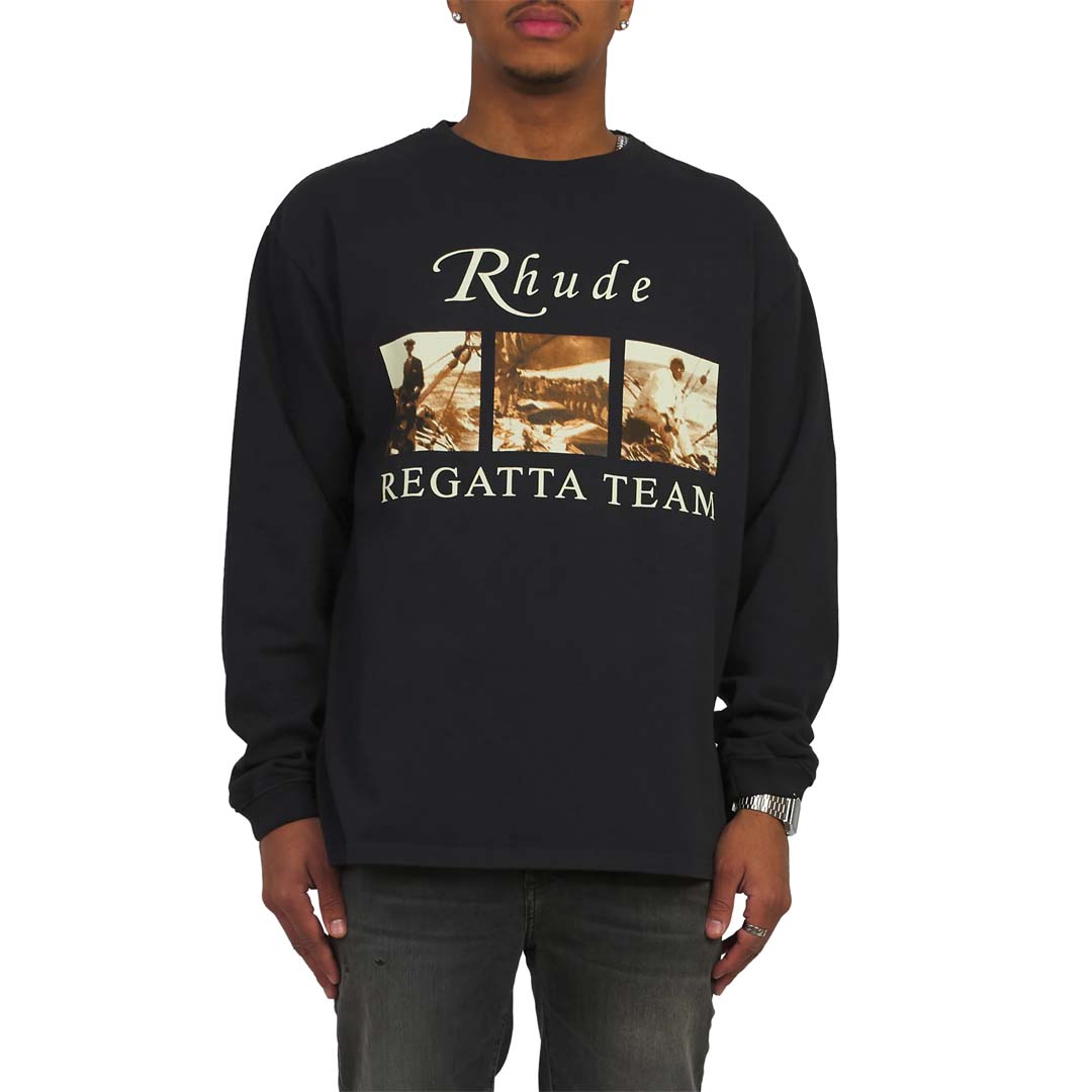 Rhude USVI Regatta Tour Tee Long Sleeve Vintage Black