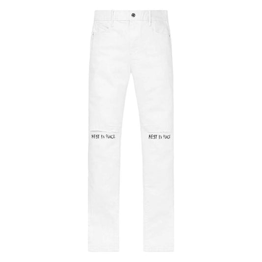 RtA Bryant Rest in Peace White Jeans