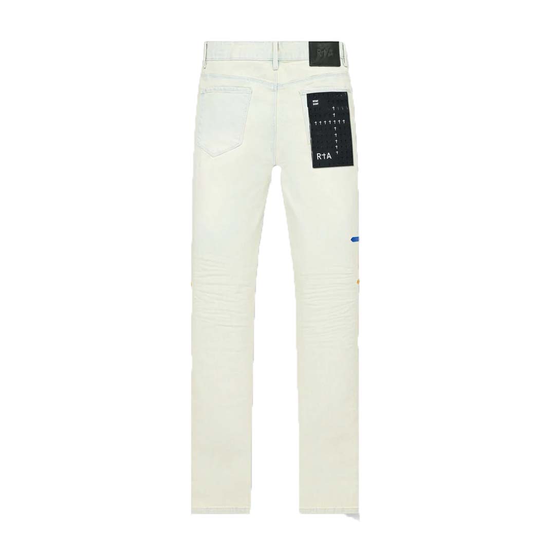 RtA Bryant Stormy Sky Cross White Jeans