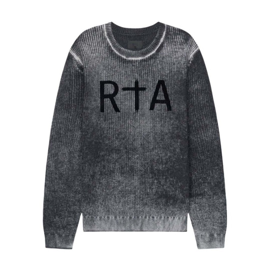 RtA Ethan Knit Sweater Black Glitch