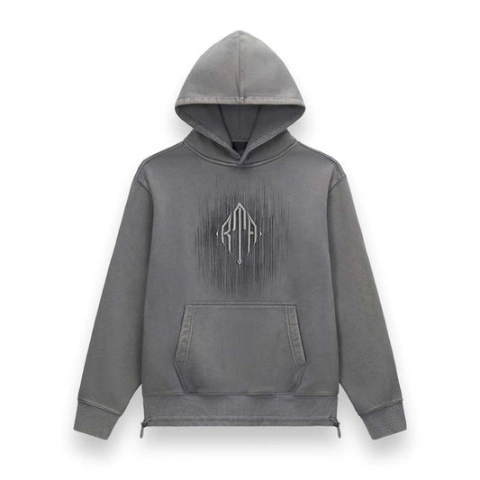 RtA Jordan Stone Etched Monogram Hoodie Grey