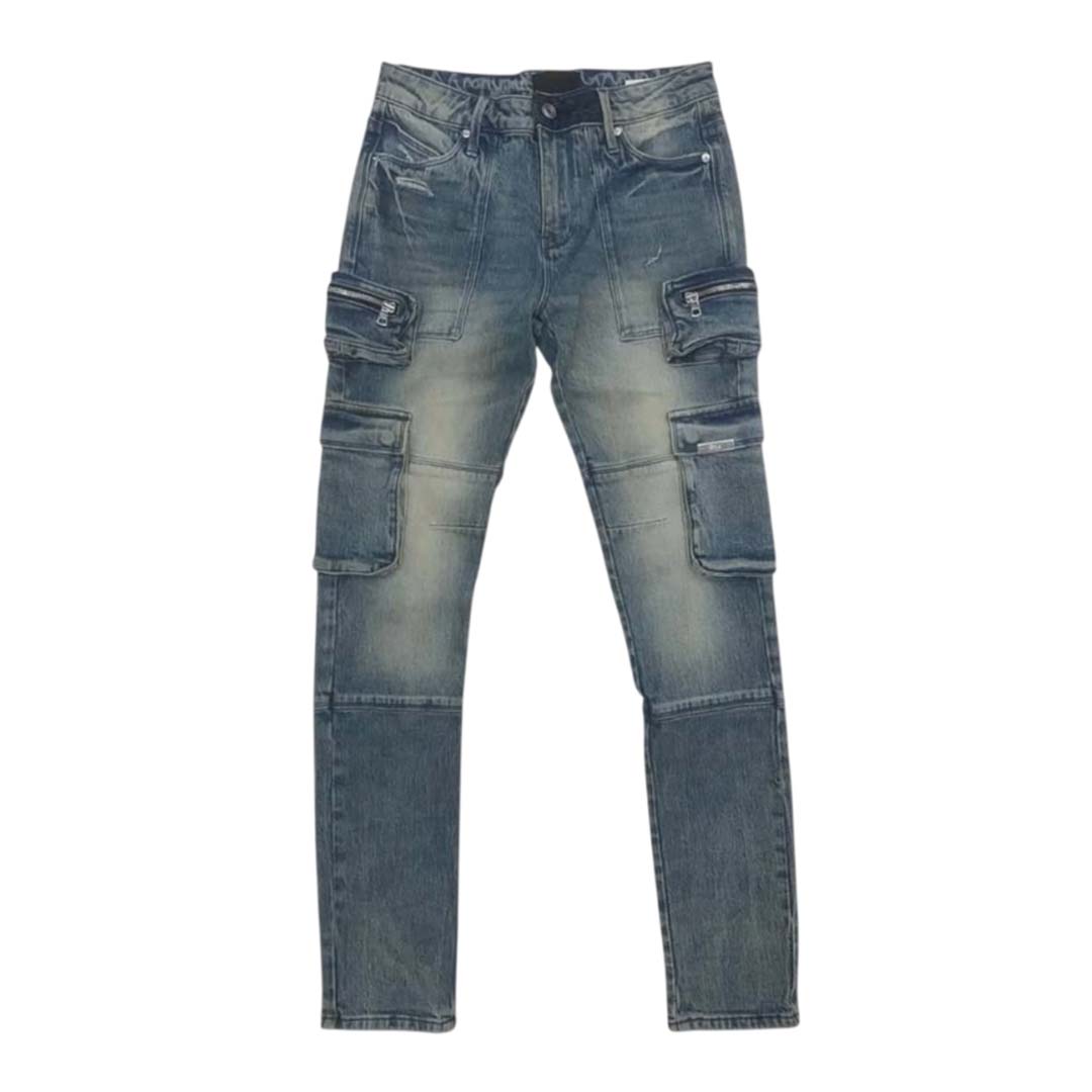RtA Slate Muddy Sky Cargo Jeans