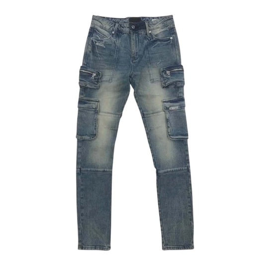 RtA Slate Muddy Sky Cargo Jeans