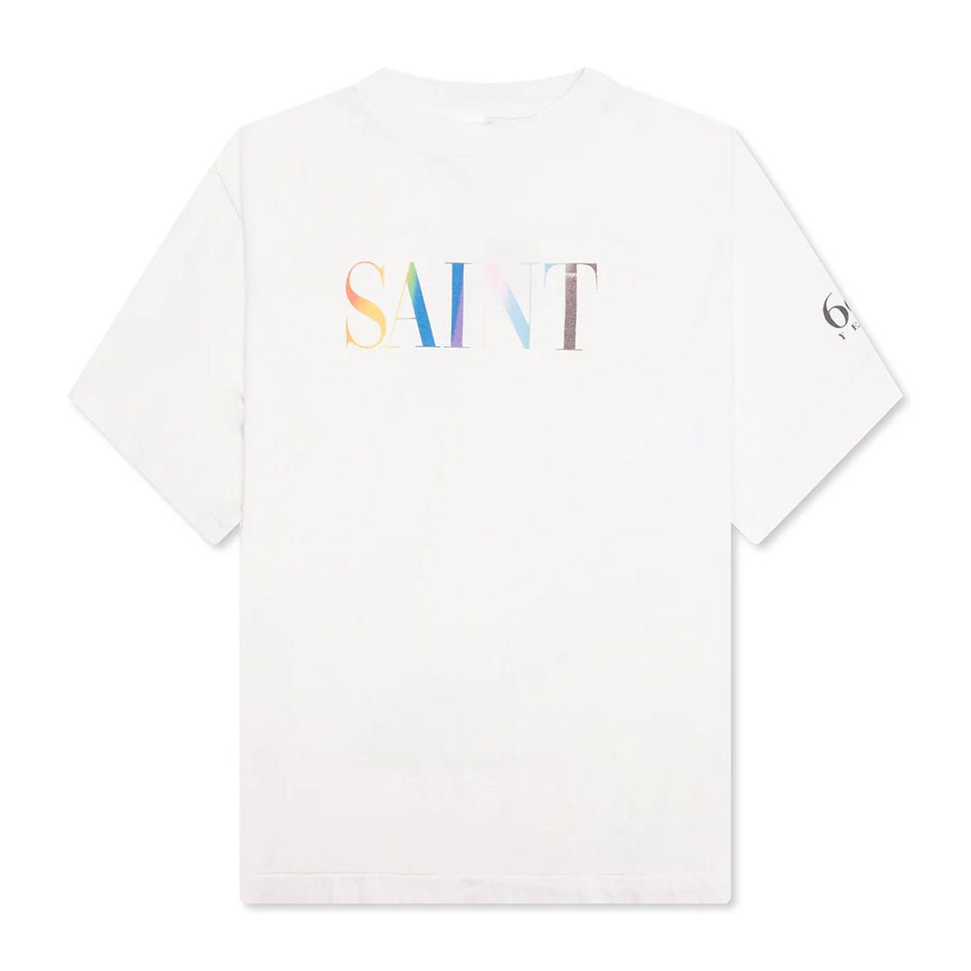 Saint Michael Rainbow Short Sleeve White Tee