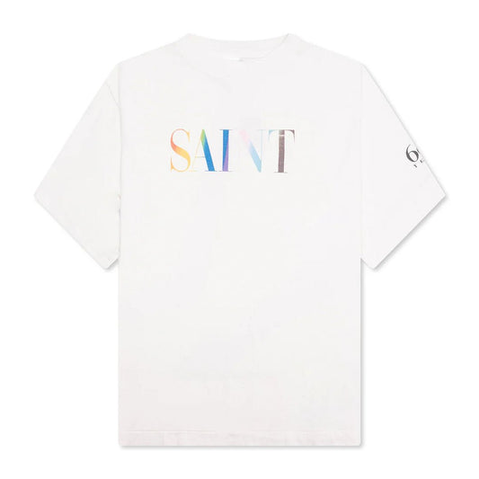 Saint Michael Rainbow Short Sleeve White Tee