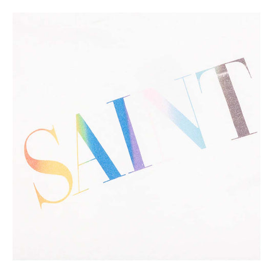 Saint Michael Rainbow Short Sleeve White Tee