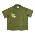 Saint Vanity Nylon Button Up Shirt Olive Green