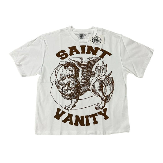 Saint Vanity Griffin Tee White Brown