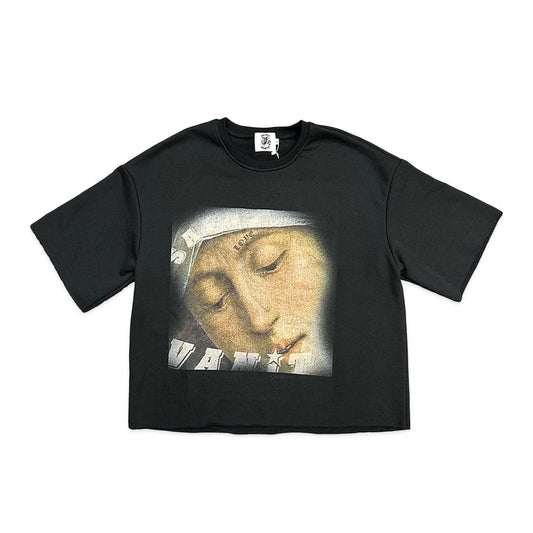 Saint Vanity Love Saint Cropped Crewneck Tee Black