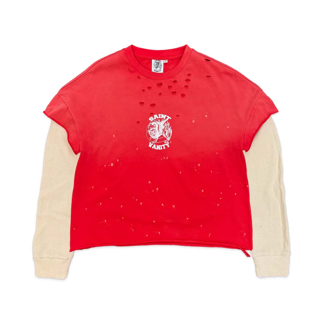 Saint Vanity Red Cutoff Thermal Tee