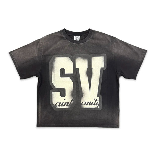 Saint Vanity SV Logo Tee Faded Black