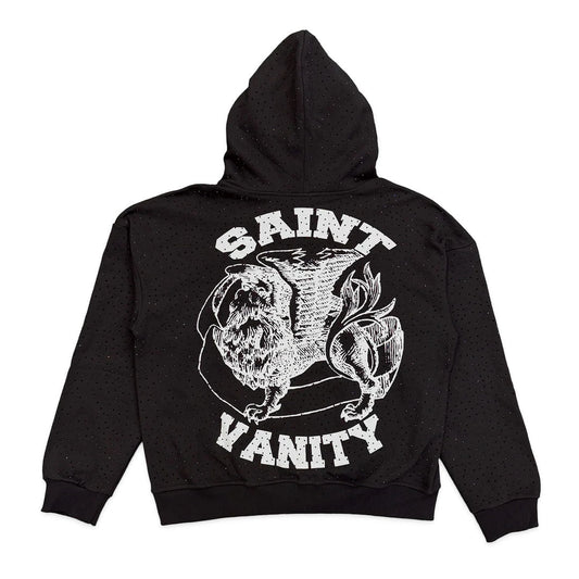 Saint Vanity VVS Rhinestone Oreo Zip Up Hoodie