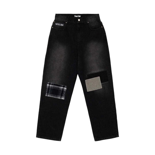 Sinclair Country Patched Denim Jeans Washed Black