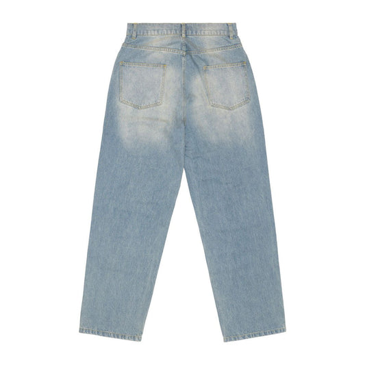Sinclair Country Patched Denim Washed Blue Jeans