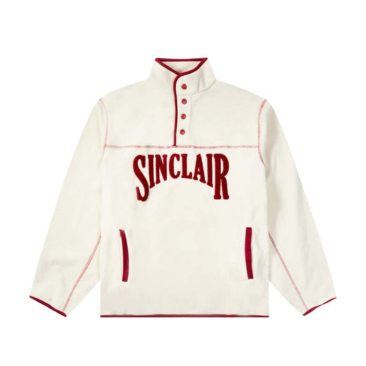 Sinclair Polar Fleece Quarter Button Up Cream