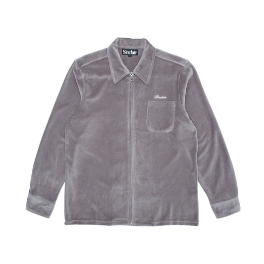 Sinclair Velour Zip Shirt Slate Grey