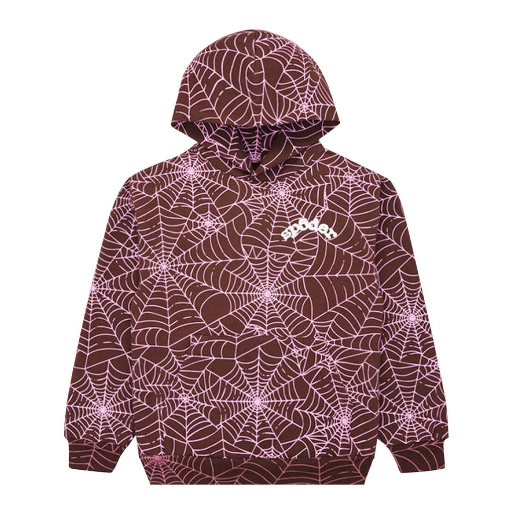 Sp5der All Over Print Hoodie 'Brown'