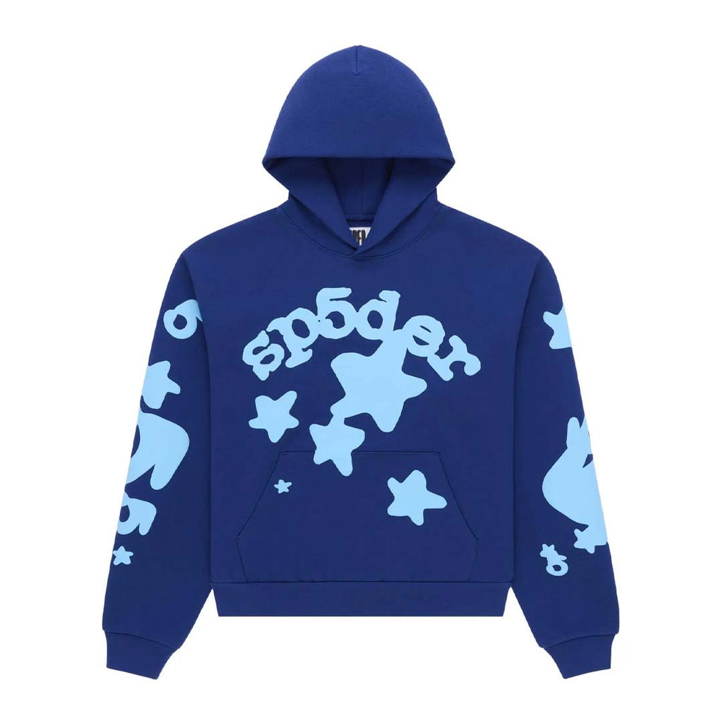 Sp5der Beluga Hoodie Navy / Light Blue