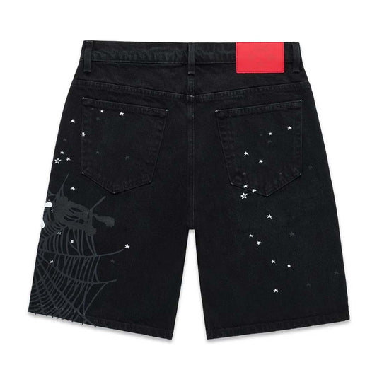 Sp5der Heavy Web Jean Short Black