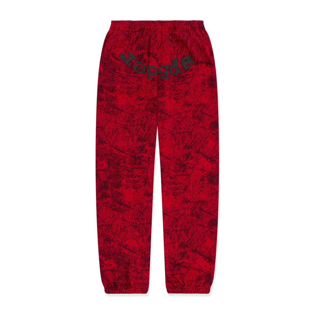 Sp5der OG Tree Camo Sweatpants Red