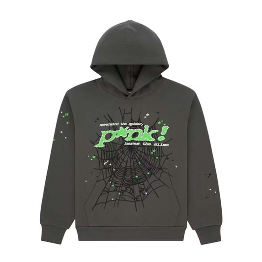 Sp5der Punk V2 Slate Grey Green Hoodie