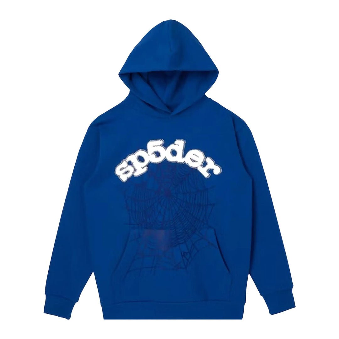 Sp5der Rhinestone Hoodie Dark Blue