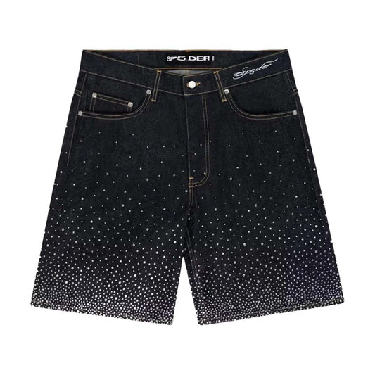 Sp5der Star Dust Denim Shorts