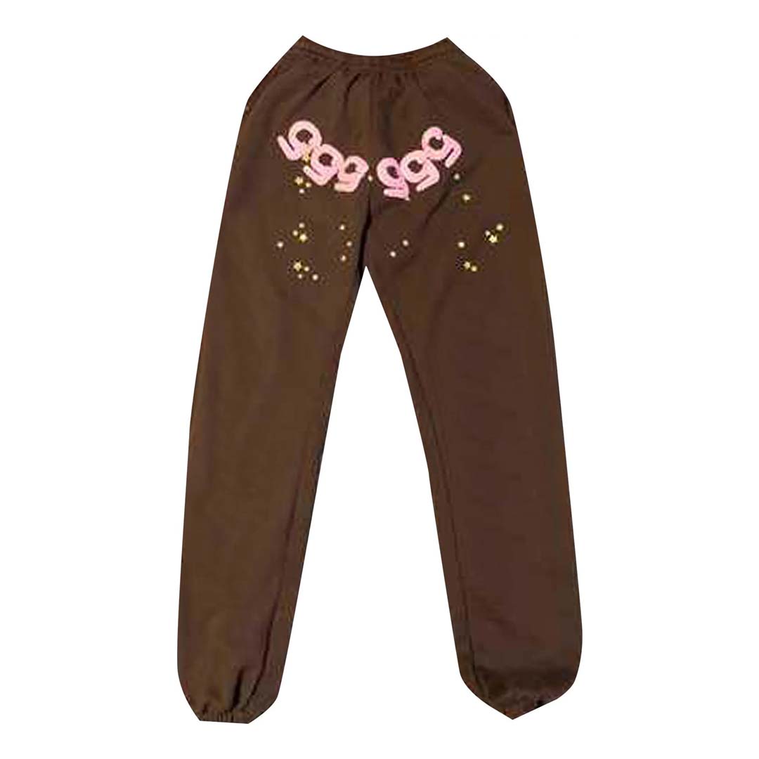 Sp5der Worldwide Angel Number Sweatpants 'Brown'