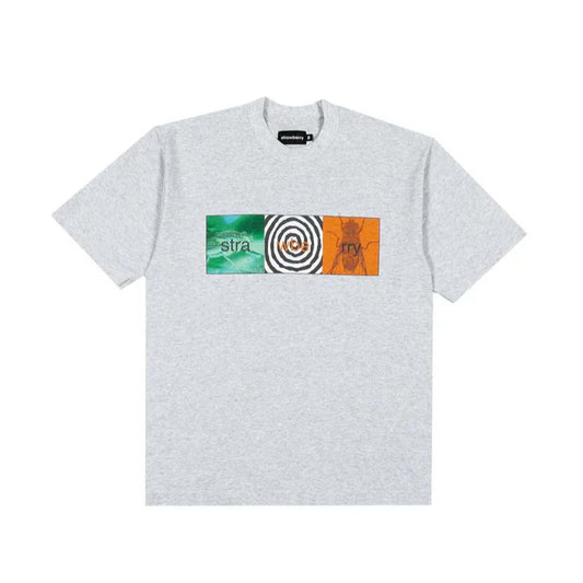 Strawberry Brand Flies Bone Tee Grey