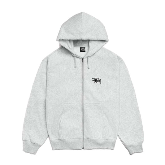 Stussy Basic Zip Up Hoodie Grey