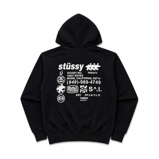 Stussy Black Common Wealth Zip Up Hoodie