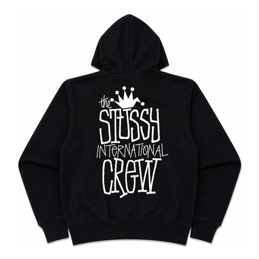 Stussy Black Crown International Zip Up Hoodie