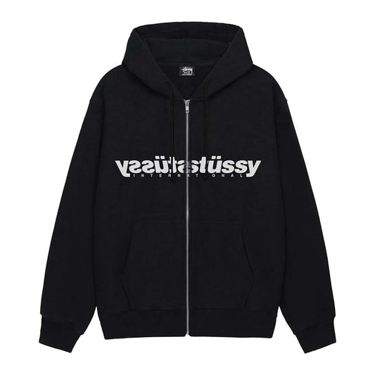 Stussy Mirror Black Zip Up Hoodie