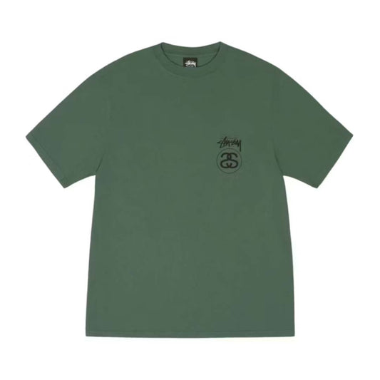 Stussy Stock Link Pigment Dyed Pine Green Tee