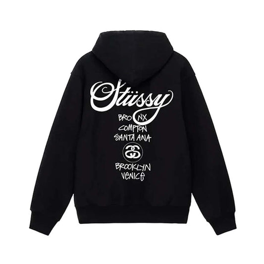 Stussy World Tour Hoodie Black