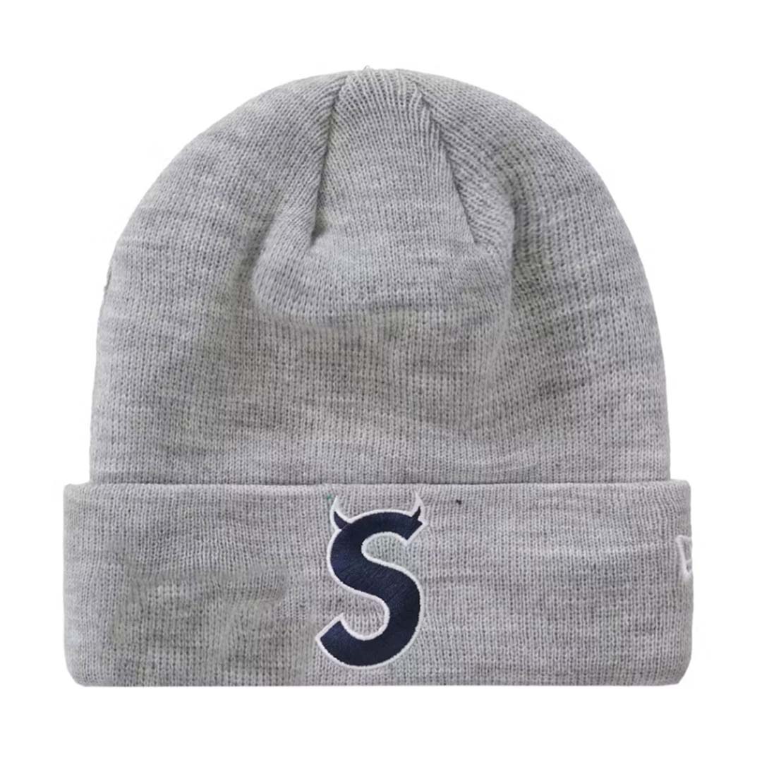 Supreme Devil S Logo Beanie Grey Navy