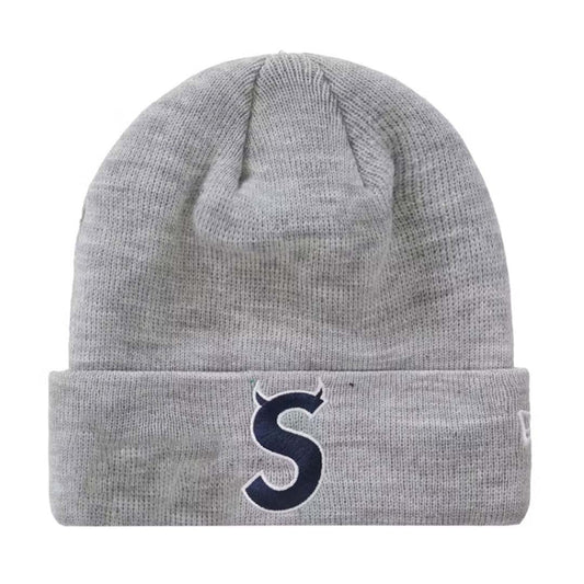 Supreme Devil S Logo Beanie Grey Navy