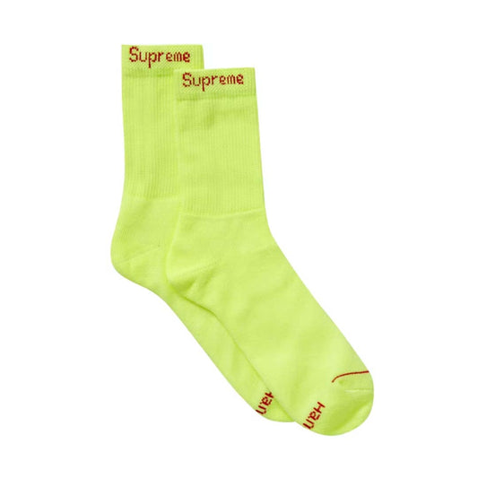Supreme Hanes Crew Socks (4 Pack) Neon Green