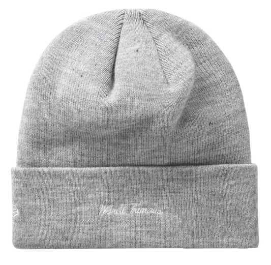 Supreme New Era Box Logo Beanie (FW19) Heather Grey Blue Paisley