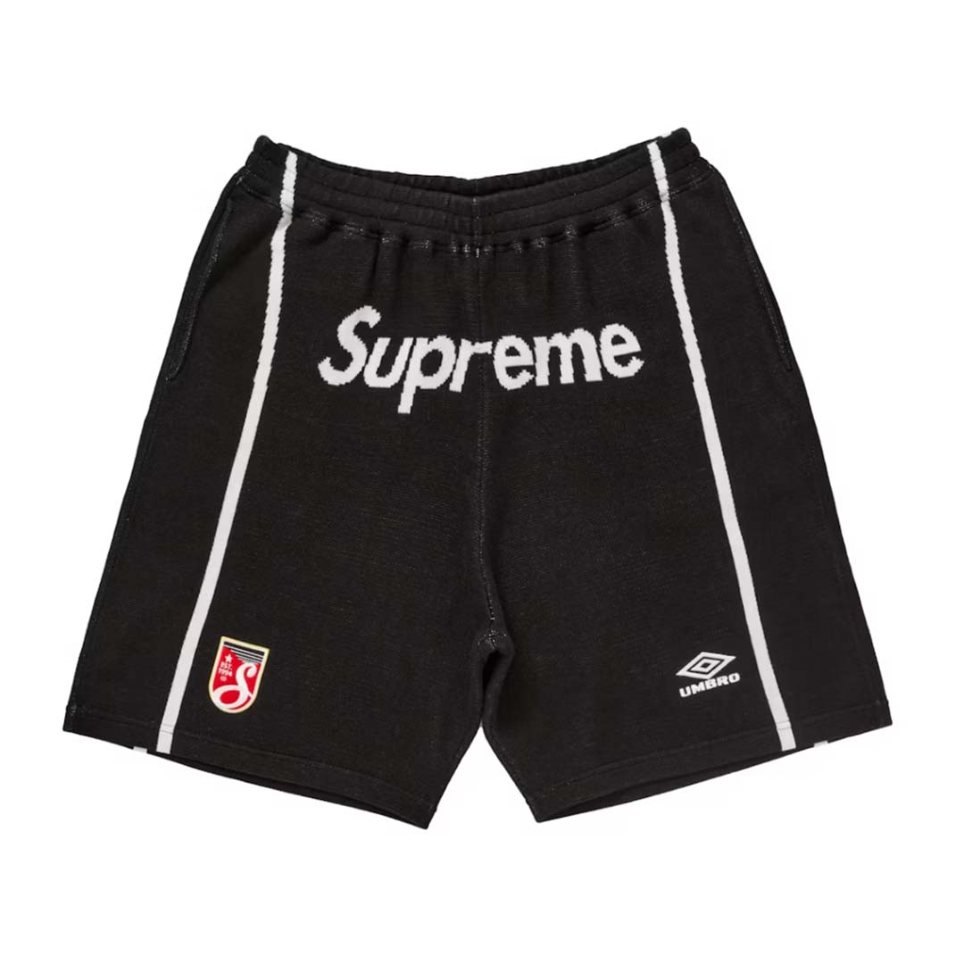 Supreme Umbro Knit Shorts Black White
